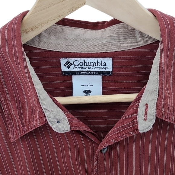 Columbia Long Sleeve Button Down Men's Shirt Rusty Red XL - Picture 5 of 8